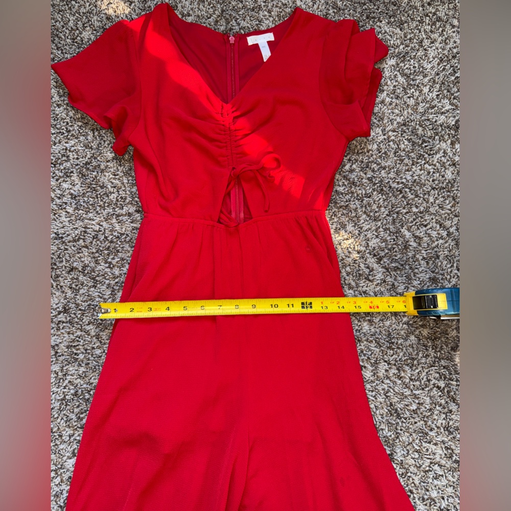 Leith Scarlet Ruffle Sleeve Dress
